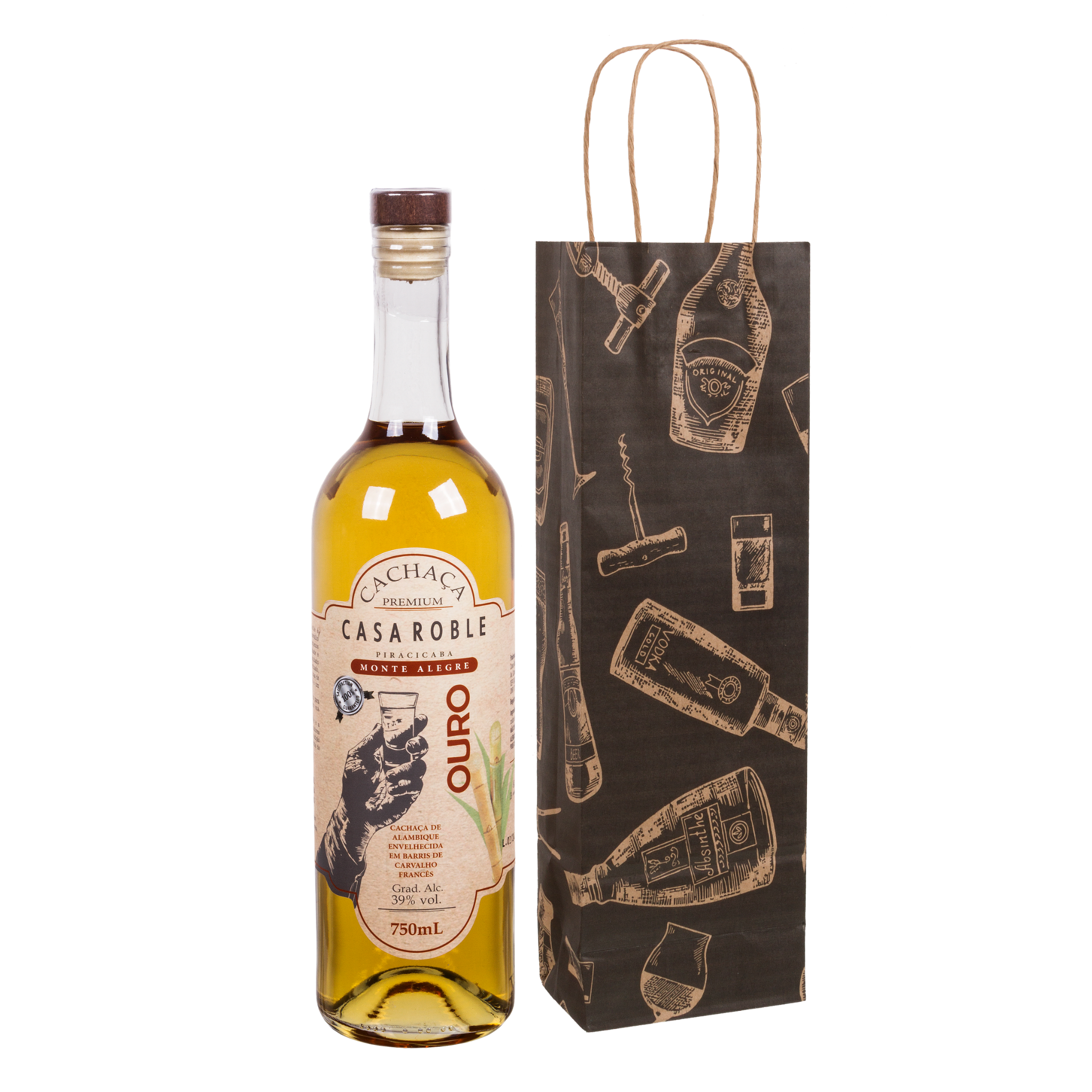 Cachaça de Alambique Premium Ouro 750mL – com Embalagem Especial de Presente