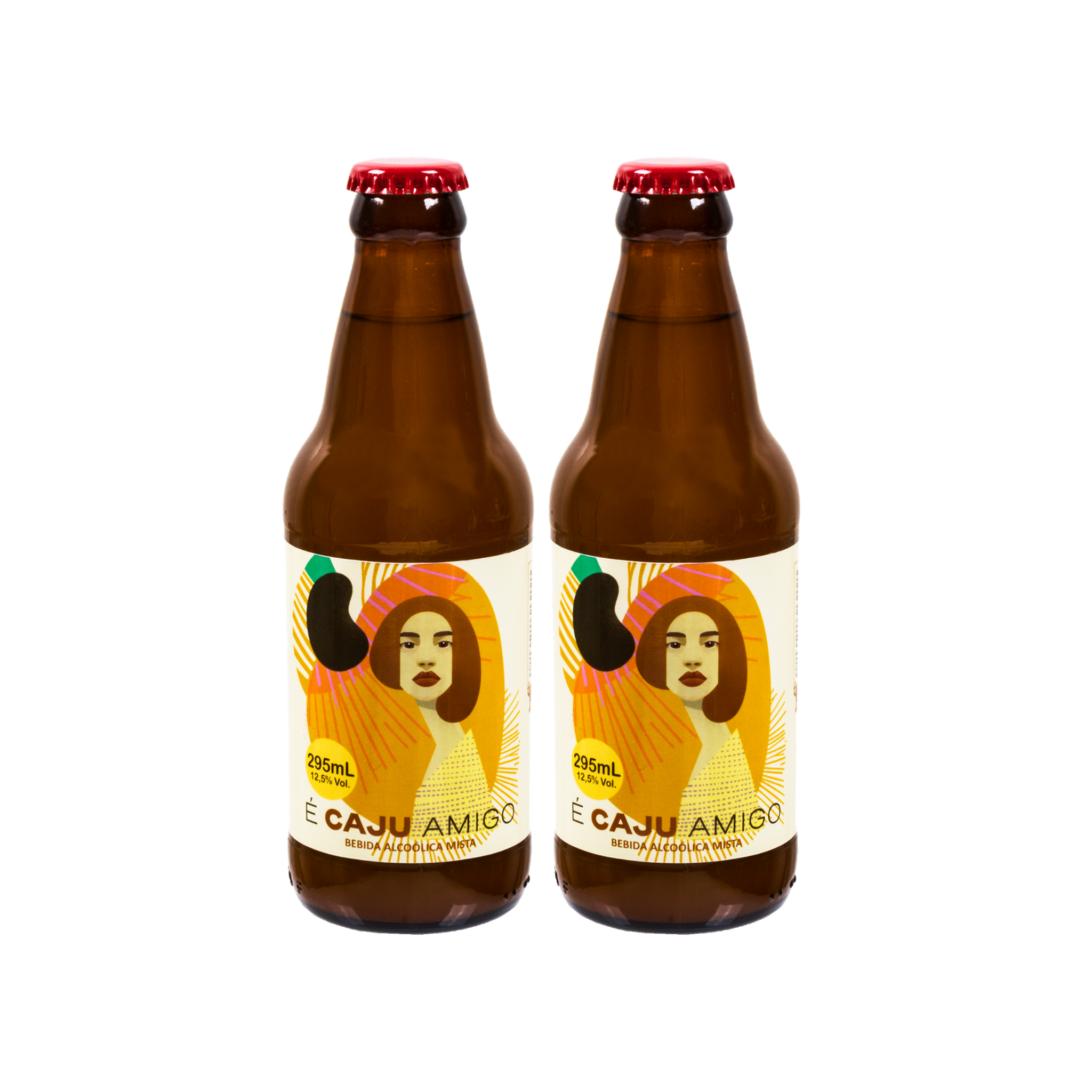 Kit com 2 Unidades de Caju Amigo - Drink Pronto com Ingredientes Naturais e Cachaça de Alambique Prata Clássica CR  - 295ml - 12,5% gl alc.