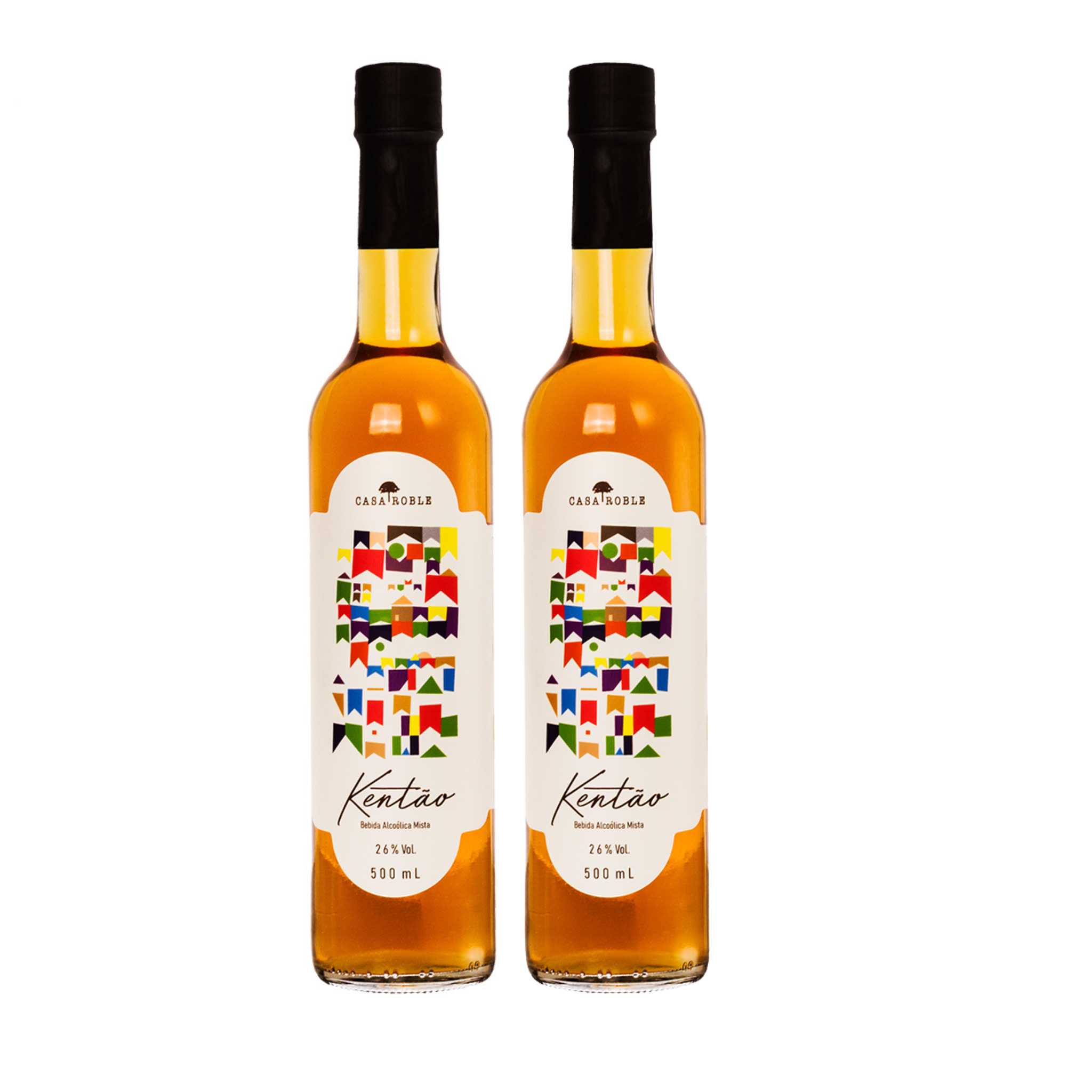 Kit com 2 unidades de Kentão Casa Roble com Cachaça Premium de Alambique Ouro - 500ml - 26%gl alc.