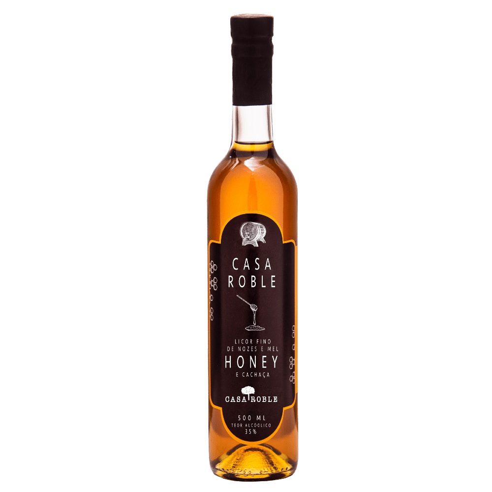 Licor Honey - Mel & Nozes - Infusão de Nozes Europeias e Mel Silvestre na Cachaça Premium de Alambique Ouro - 500ml - 35%gl alc.